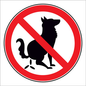 Табличка Запрет на выгнул собак №2