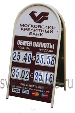 Штендер рекламный "обмен валюты"