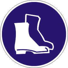Табличка "Работать в защитной обуви"