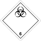 Табличка "Подкласс: 6.2  ДОПОГ: № 6.2  Инфекционные вещества"