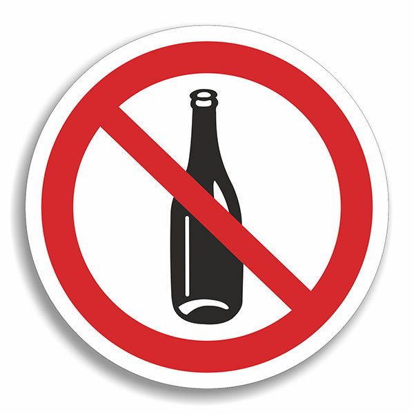 Табличка Запрещен вход с напитками