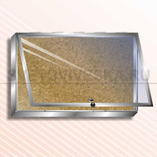 Стенд-витрина с пробковой поверхностью Нормал верхнее открытие