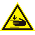 Табличка "Осторожно. Возможно травмирование рук"