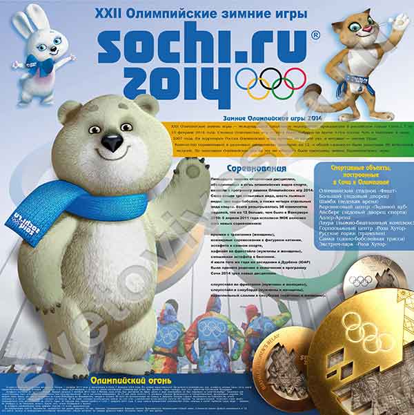 Стенд Олимпийские зимние игры в Сочи