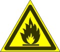 Табличка "Пожароопасно. Легковоспламеняющиеся вещества"
