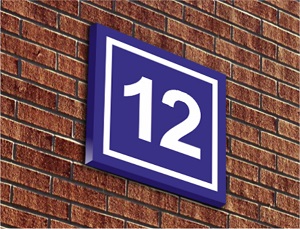 Светодиодный домовой знак с номером дома (супертонкий)