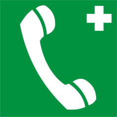 Табличка "Телефон связи с медицинским пунктом (скорой медицинской помощью)"
