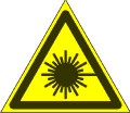 Табличка "Опасно. Лазерное излучение"