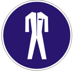 Табличка "Работать в защитной одежде"