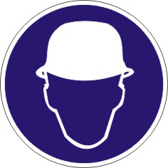 Табличка "Работать в защитной каске (шлеме)"