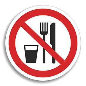 Табличка Запрещен прием пищи